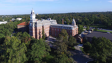 An aerial view of Caroline and Theresa Hall