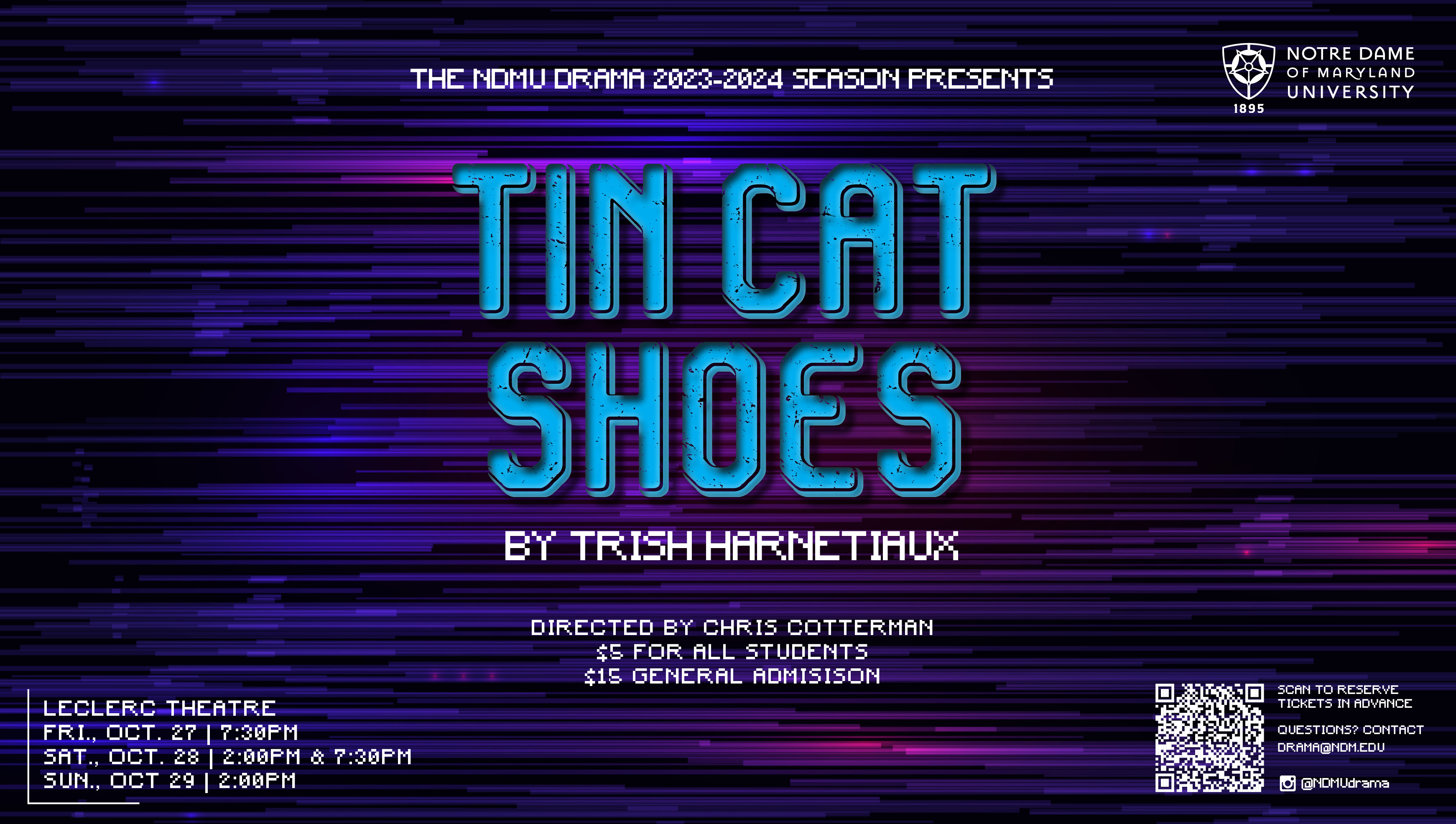 NDMU Drama Presents “Tin Cat Shoes” from October 2729 in LeClerc