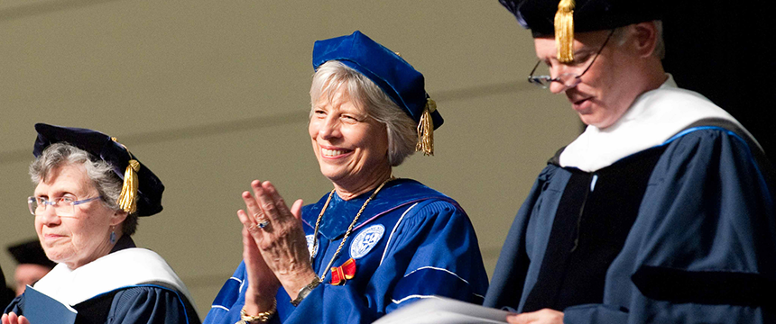President Seurkamp smiling at 2012 commencement