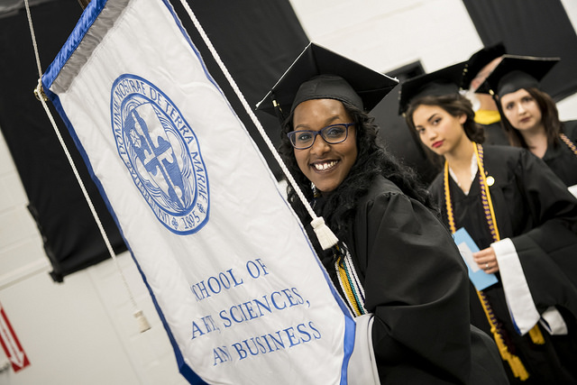 Students processing at Commencement