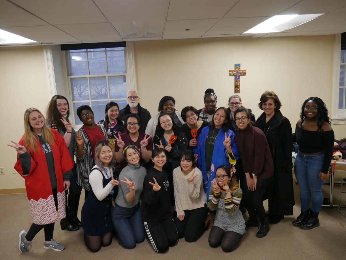 Morrissy student with Japanese students