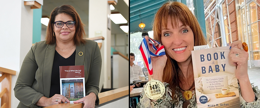 Posed photos of Lee-Ann Liles (left) and Milda De Voe (right) with their recent publications