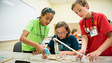 Kids working on a science project