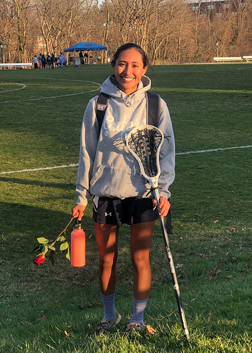 Cesia Diaz after a lacrosse game