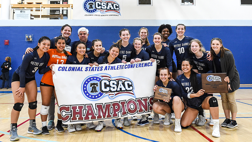 NDMU's 2019 championship-winning volleyball team