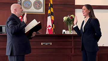 Jennifer Alexander '98 at her swearing-in ceremony