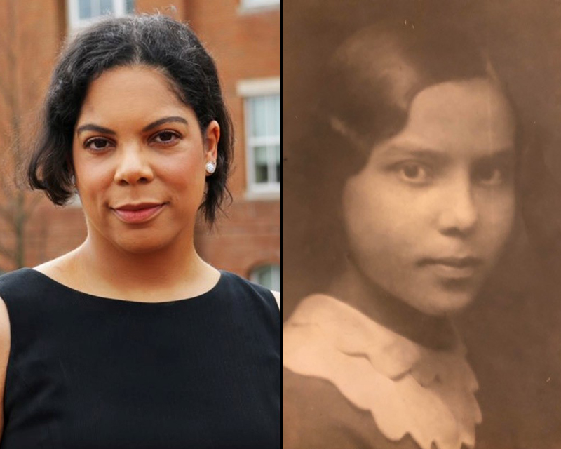 Photos of Jennifer Mitchell (left) and an 18-year old Juanita Jackson Mitchell (right)