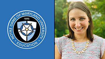 A headshot of Kim Culbertson next to the NDMU School of Education logo