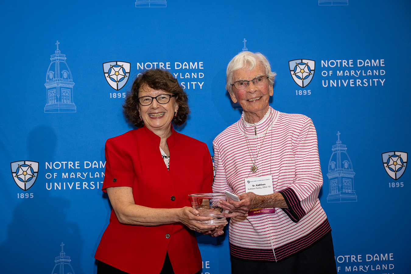 Sister Kathleen Feeley and President Marylou Yam