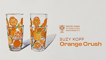 A promotional display for Orange Crush