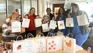 The decorated gift bags