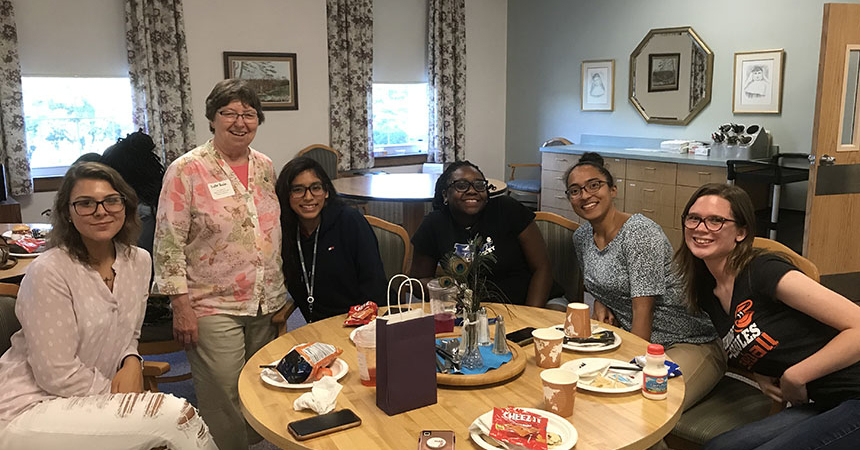 NDMU students getting in touch with SSND roots at a Villa Assumpta Bingo Night