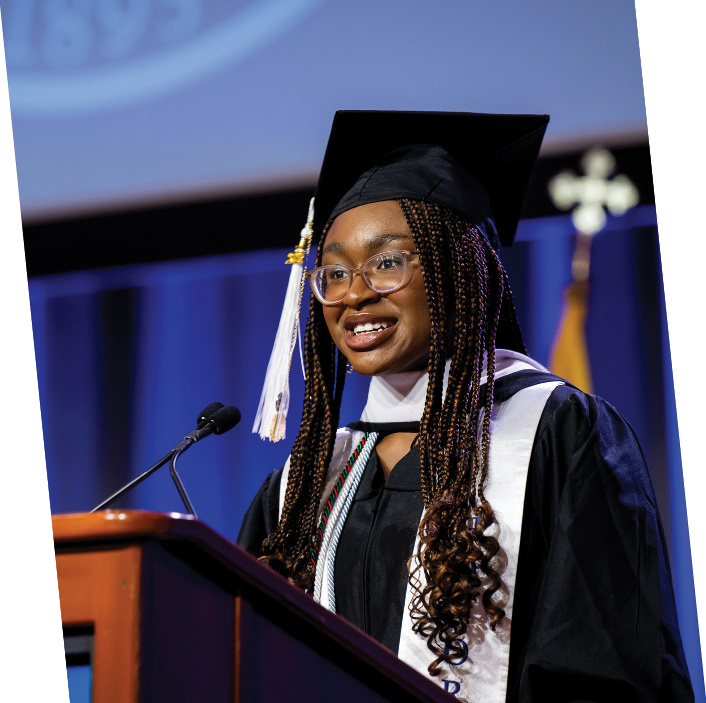 Nwanneka Udolisa speaking while wearing regalia