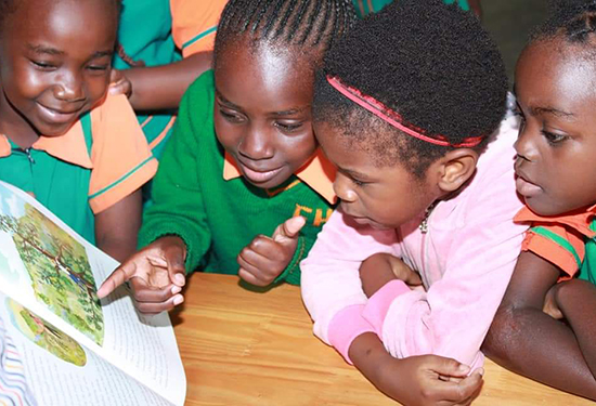 Malawi students studying