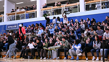 Fans at a February women's basketball game