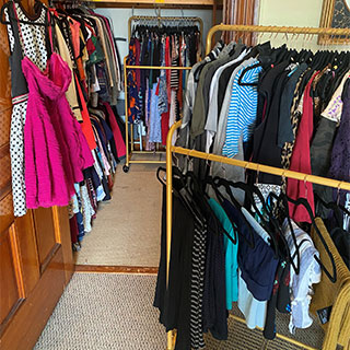 shelves of clothes