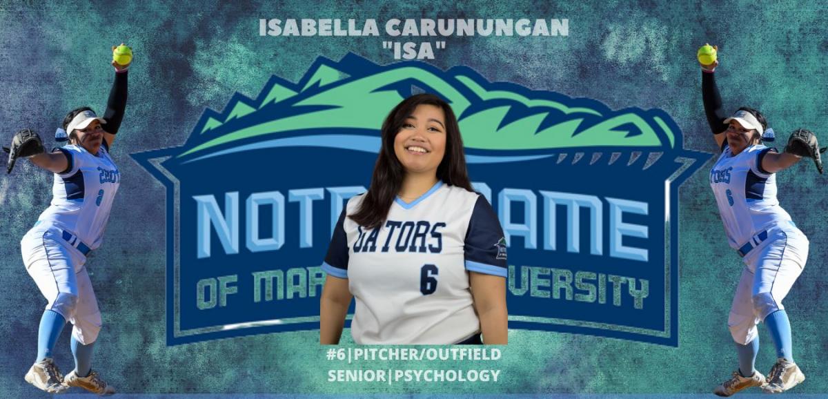 Student-athlete Isa Carunungan pitches softabll