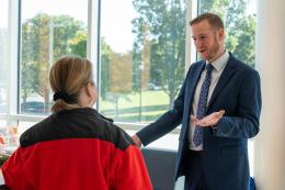 Jason Steidl Jack meets with faculty