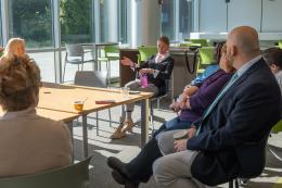 Jason Steidl Jack meets with faculty