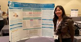 Janelle Sangalang poses in front of her research