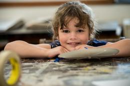 one girl smiling