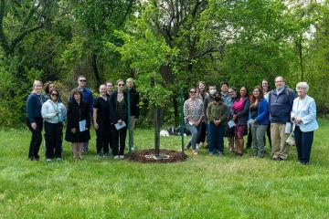 Group Photo of Planters and Tree
