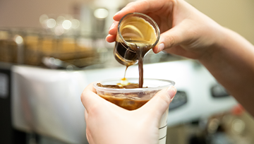 Coffee drink being prepared