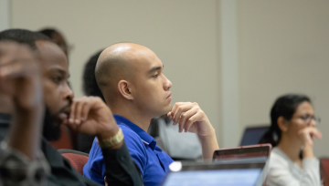 student sitting in classroom
