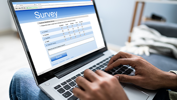 online survey open on a laptop