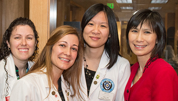 Student pharmacists with Dean Anne Lin