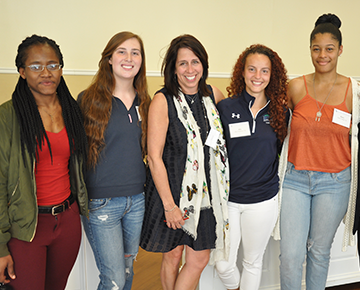 2017 Speaker Donna Orender with NDMU students