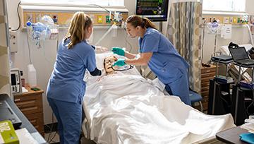 NDMU nursing students in the Center for Caring with Technology