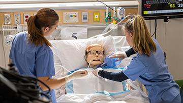 NDMU nursing students in the Center for Caring with Technology