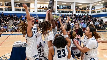 NDMU women's basketball celebrates its CSAC Championship