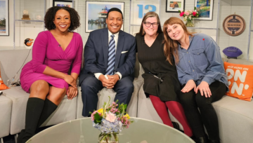 Photo of WJZ anchors Janay Reese and Tim Williams, along with NDMU's Cathy Goucher and Joellen Wojcik