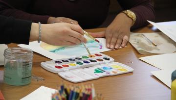 Materials at an art therapy class