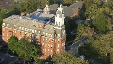 An aerial picture of NDMU's campus