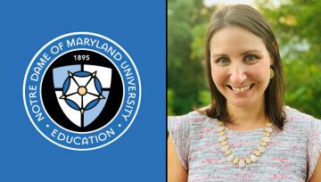 A headshot of Kimberly Culbertson next to the NDMU School of Education logo