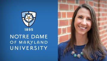 A headshot of Dr. Davidson next to the NDMU logo