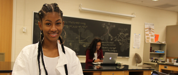 Aiyana Rodgers in NDMY biology lab