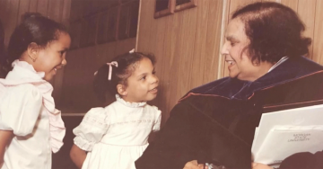 A photo of a young Jennifer Mitchell with her grandmother, Juanita Jackson Mitchell