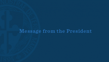 Message from the President with the University seal