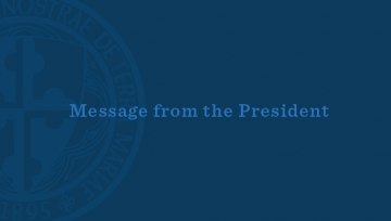 Message from the President with presidential seal