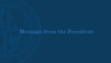 A message from the president graphic