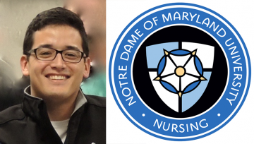 Zakk headshot with School of Nursing seal