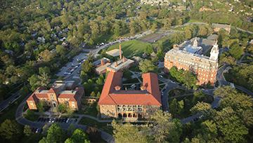 aerial view of NDMU campus