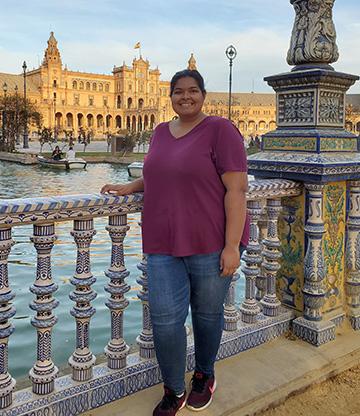 Angelie Singh at the plaza de espana sevilla