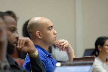 student sitting in classroom