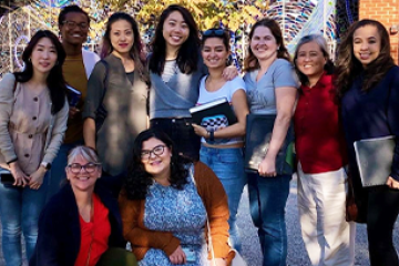 Group photo of art therapy students and faculty