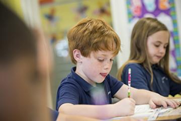 student in classroom